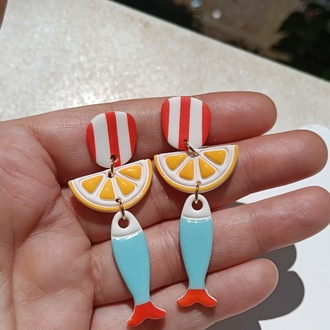 Limonlu Balık Küpe