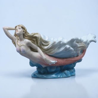 Dekoratif Denizkızlı Kase Wise Veronese – Mitolojik Porselen Obje 28 cm