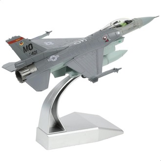 F16 Savaş Uçağı Maketi 1:100 Ölçek 14x10x5 cm Dekoratif Model Uçak