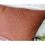 Suni deri terracotta yastık kılıfı-3 parçalı model -vegan deri yastık kılıfı