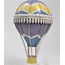 Jayland Metal Eskitilmiş Retro Sarı Mavi Sıcak Hava Balonu--Jayland Serisi-11*11*20 CM