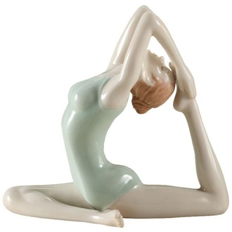 Wise Porselen Yoga Yapan Kadın Biblo 14x8x12 cm Dekoratif Obje