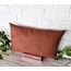 Suni deri terracotta yastık kılıfı-3 parçalı model -vegan deri yastık kılıfı
