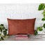 Suni deri terracotta yastık kılıfı-3 parçalı model -vegan deri yastık kılıfı