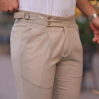 SLIMFİT KEMERLİ KUMAŞ PANTOLON