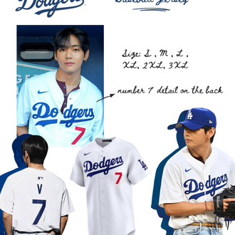 Taehyung Dodgers Düğmeli Forma STOKTA