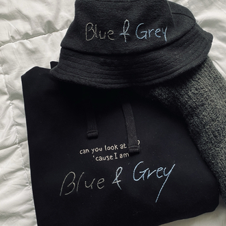 Blue and Grey Hoodie/Crewneck Sweatshirt