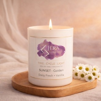 SUNSET - Golden | Daisy Fresh + Vanilla | %100 Doğal Soya ve Hindistan Cevizi Mum