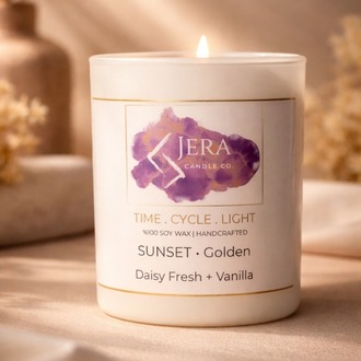 SUNSET - Golden | Daisy Fresh + Vanilla | %100 Doğal Soya ve Hindistan Cevizi Mum
