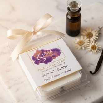 Jera SUNSET Soya Wax Melt ( 6'lı )- Daisy Fresh & Vanilla Kokulu Doğal Aromaterapi Mum Tabl