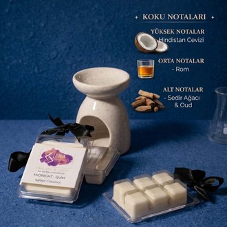 Jera MIDNIGHT Soya wax Melt (6'lı) - Salted Coconut & Oud Kokulu Doğal Mum Tablet
