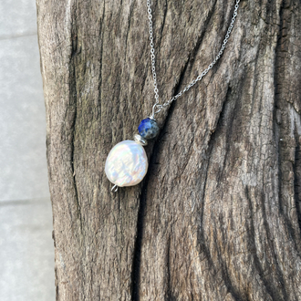 İnci ve Lapis Lazuli Kolye