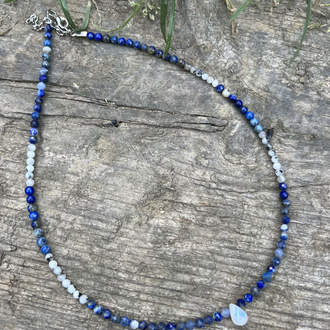 Lapis Lazuli & Ay Taşı Kolye