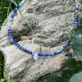 Lapis Lazuli & Ay Taşı Kolye