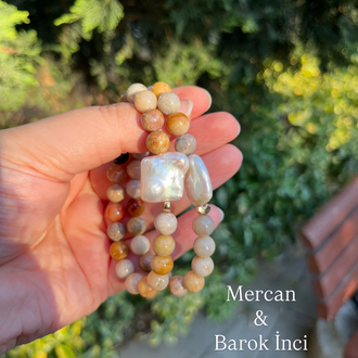 Mercan & Barok İnci | Bileklik