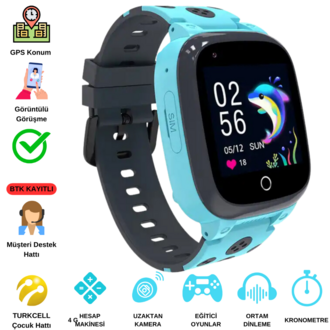 JETZU 4g Akıllı Çocuk Saati - Gps Takip, Sım Kart, Sesli Ve Görüntülü Arama