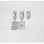 3’lü set kuzey yıldızı kare silver