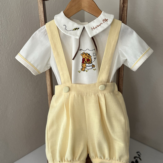Winnie Pooh Sarı Keten Takım