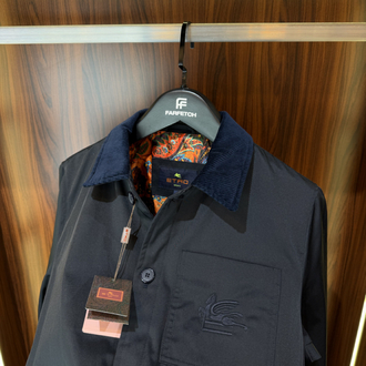 Etro Lacivert Logo Nakışlı Mont T-1
