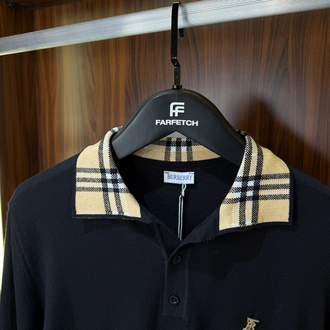 Burberry Polo Yaka  Premium Pamuk Sweatshirt T-1