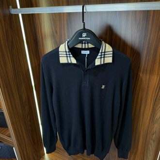 Burberry Polo Yaka  Premium Pamuk Sweatshirt T-1