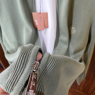 Loro Piana Premium Pamuk Tam Fermuarlı Hırka T-1
