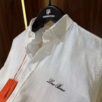 Loro Piana Premium Keten Gömlek(Beyaz) T-1