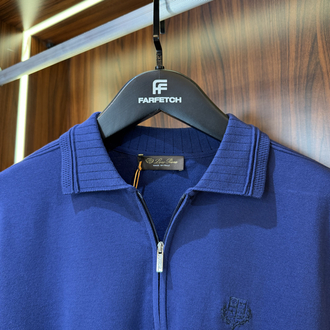 Loro Piana Yarım Fermuarlı Polo Yaka Premium Triko Tshirt T-1