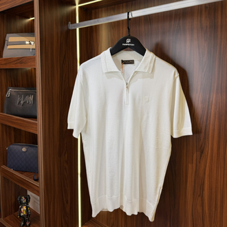 Loro Piana Yarım Fermuarlı Polo Yaka Premium Triko Tshirt T-1