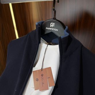 Loro Piana Premium Pamuk Tam Fermuarlı Hırka T-1