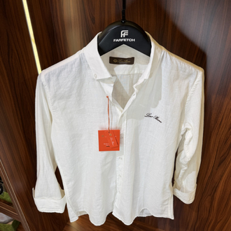 Loro Piana Premium Keten Gömlek(Beyaz) T-1