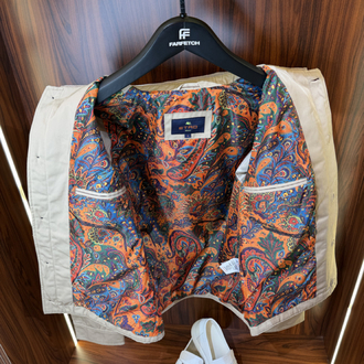 Etro Bej Logo Nakışlı Mont T-1