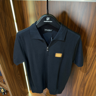 Dolce Gabbana Yarım Fermuarlı Polo Yaka Premium Triko Tshirt T-1