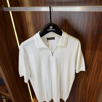 Loro Piana Yarım Fermuarlı Polo Yaka Premium Triko Tshirt T-1