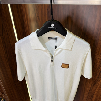 Dolce Gabbana Yarım Fermuarlı Polo Yaka Premium Triko Tshirt T-1