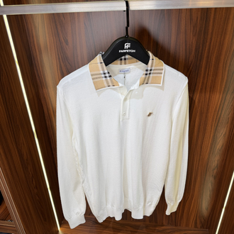 Burberry Polo Yaka Premium Pamuk Sweatshirt T-1