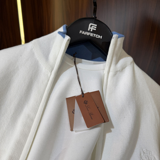 Loro Piana Premium Pamuk Tam Fermuarlı Hırka T-1