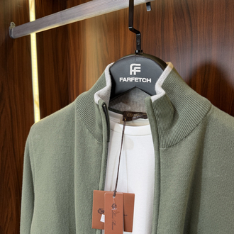 Loro Piana Premium Pamuk Tam Fermuarlı Hırka T-1