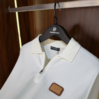 Dolce Gabbana Yarım Fermuarlı Polo Yaka Premium Triko Tshirt T-1