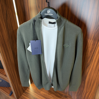 Prada Premium Pamuk Tam Fermuarlı Hırka T-1