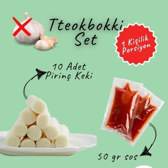 Sarımsaksız Teokbokki Seti - 10 Adet Pirinç Keki + 50 gr. Sarımsaksız Sos