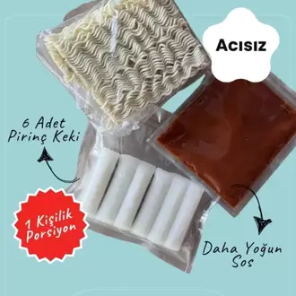 Acısız Rabokki Seti - Pirinç Keki ve Ekstra Acı Sos + Noddle