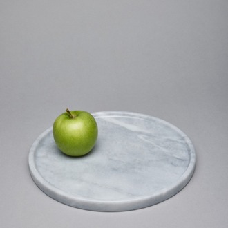 Doğal Mermer Yuvarlak Servis & Sunum Tahtası 25 Cm