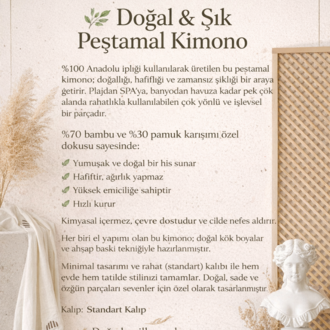 Premium El Yapımı Peştamal Kimono | Doğal Kök Boyalı - Plaj & SPA Kullanımına Uygun