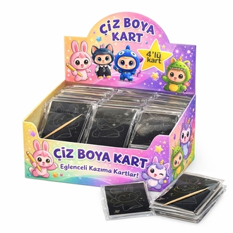Çiz Boya Kart 4'lü 60 PK 240 Adet