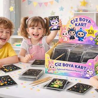 Çiz Boya Kart 4'lü 60 PK 240 Adet