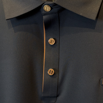 Zegna Özel Kumaş Polo Yaka Siyah Tshirt
