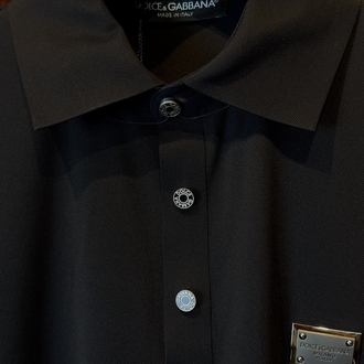 Dolce Gabbana Özel Kumaş Polo Yaka Siyah Tshirt P029