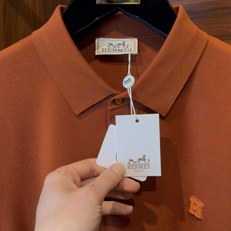 Hermes Özel Kumaş Polo Yaka Kremit Tshirt