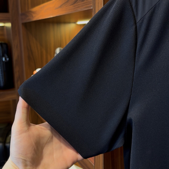 Loro Piana Özel Kumaş Polo Yaka Siyah Tshirt